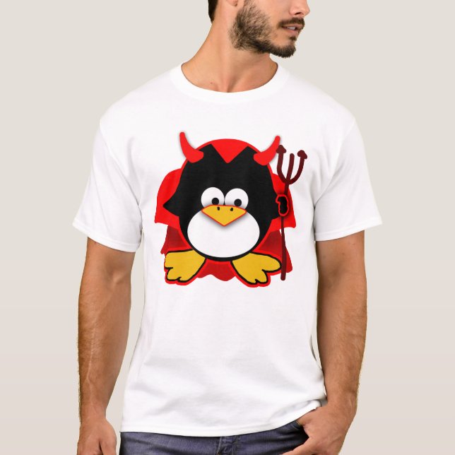 Kleiner Teufel-Pinguin T-Shirt (Vorderseite)