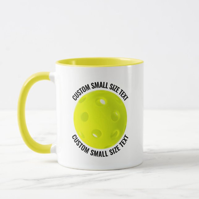 Kleiner Text GELB Combo 11oz Individueller Pickleb Tasse (Links)