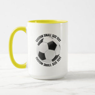 Kleiner Text GELB Combo 15oz Individueller Fußball Tasse