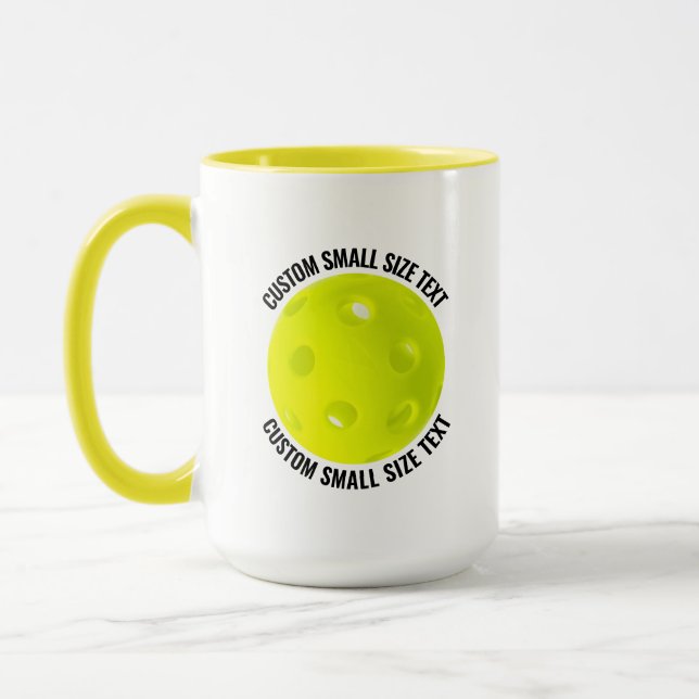 Kleiner Text GELB Combo 15oz Individueller Pickleb Tasse (Links)