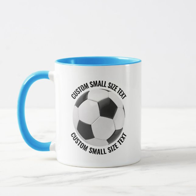 Kleiner Text HELLBLAU Combo 325ml Custom Fußball Tasse (Links)