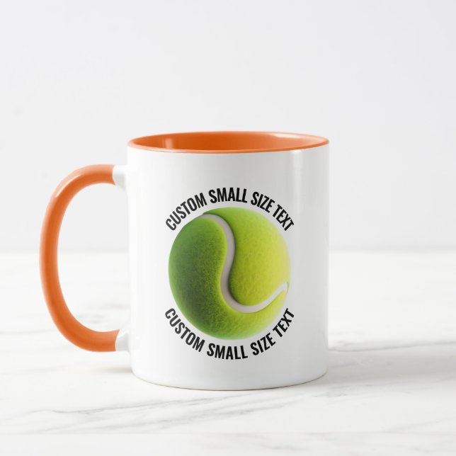 Kleiner Text ORANGE Combo 11oz Individueller Tenni Tasse (Links)