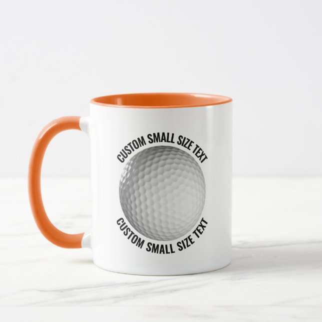 Kleiner Text ORANGE Combo 11oz individuelles Golf- Tasse (Links)
