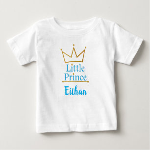 Kleiner Text Prinzen Blue und Goldkrone Baby T-shirt