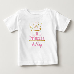 Kleiner Text Prinzessin Pink und Goldkrone Baby T-shirt