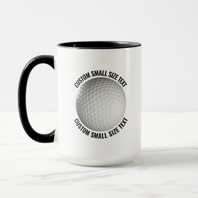 Kleiner Text SCHWARZ Combo 15oz Individueller Golf Tasse (Links)