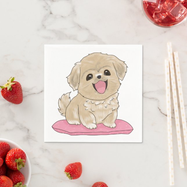 Kleiner Tibetan Spaniel  Serviette (Beispiel)