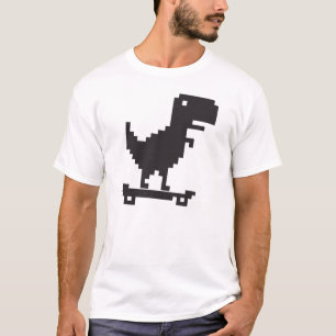 Kleiner TRex Dinosaurier mit Skateboard - Pixel Ar T-Shirt