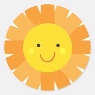 Kleiner Tupfen Fräulein-Sunshine Sun Invitation Runder Aufkleber