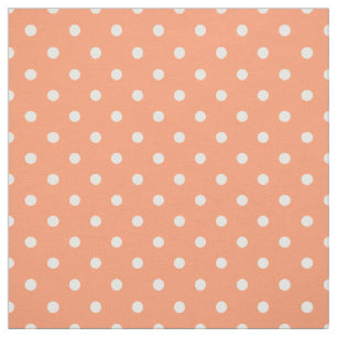 Kleiner Tupfen-Korallen-Pfirsich Stoff
