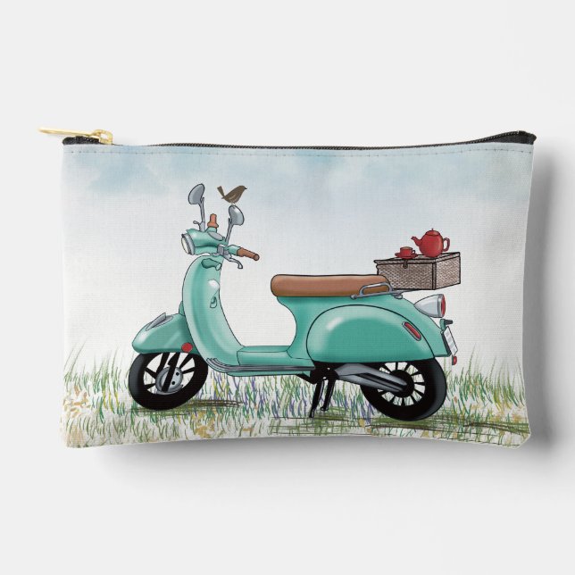 Kleiner Türkis Roller  Zubehörtasche (Vorderseite)
