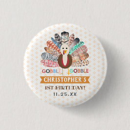 Kleiner türkischer Erntedank jedes Alters Geburtst Button