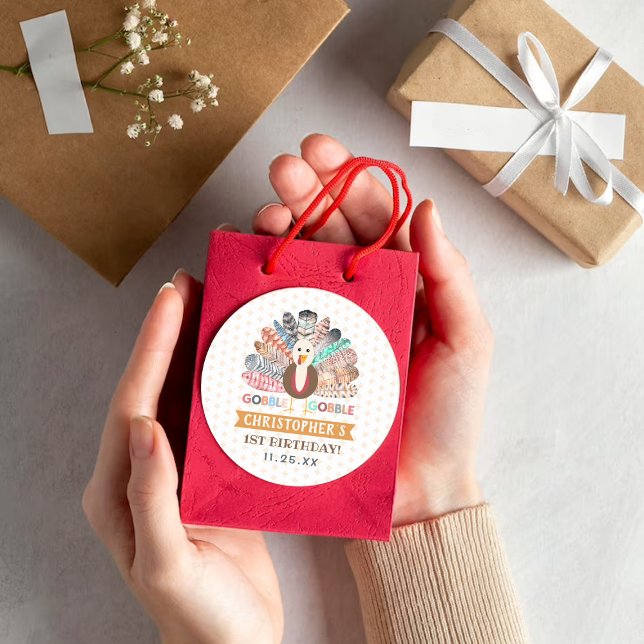 Kleiner türkischer Erntedank jedes Alters Geburtst Runder Aufkleber (Von Creator hochgeladen)