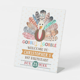 Kleiner türkischer Erntedank jedes Alters Geburtst Sockelschild