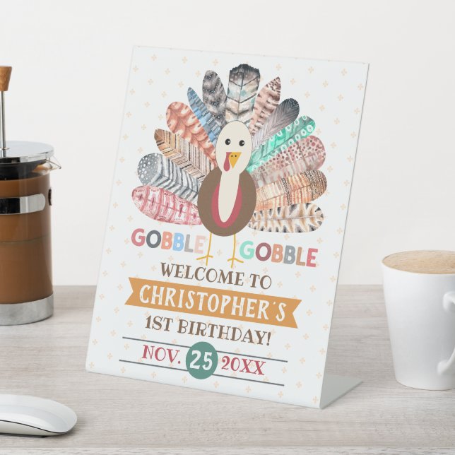 Kleiner türkischer Erntedank jedes Alters Geburtst Sockelschild (In SItu)