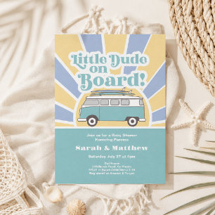 Kleiner Typ an Bord Retro-Baby-Party Einladung