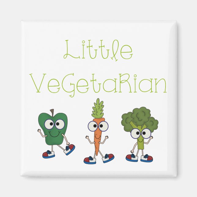 Kleiner Vegetarier Magnet (Vorne)