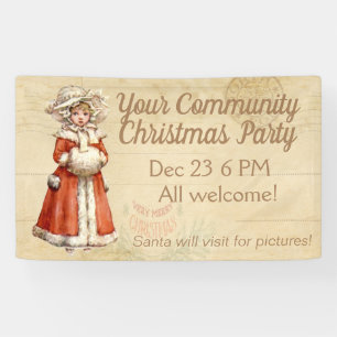 Kleiner Viktorianischer Caroler Custom Christmas Banner