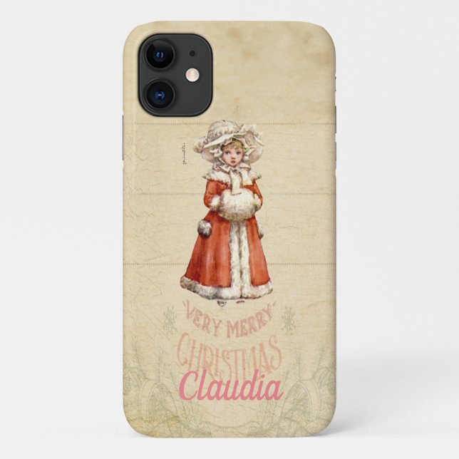 Kleiner Viktorianischer Caroler Custom Christmas Case-Mate iPhone Hülle (Rückseite)