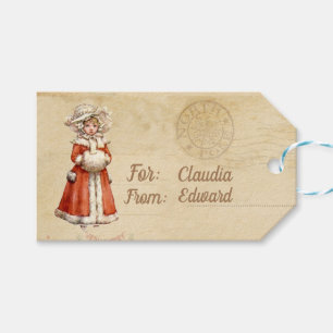 Kleiner Viktorianischer Caroler Custom Christmas Geschenkanhänger