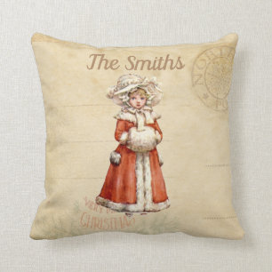 Kleiner Viktorianischer Caroler Custom Christmas Kissen
