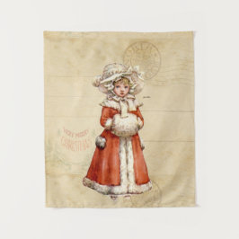 Kleiner Viktorianischer Caroler Custom Christmas Wandteppich