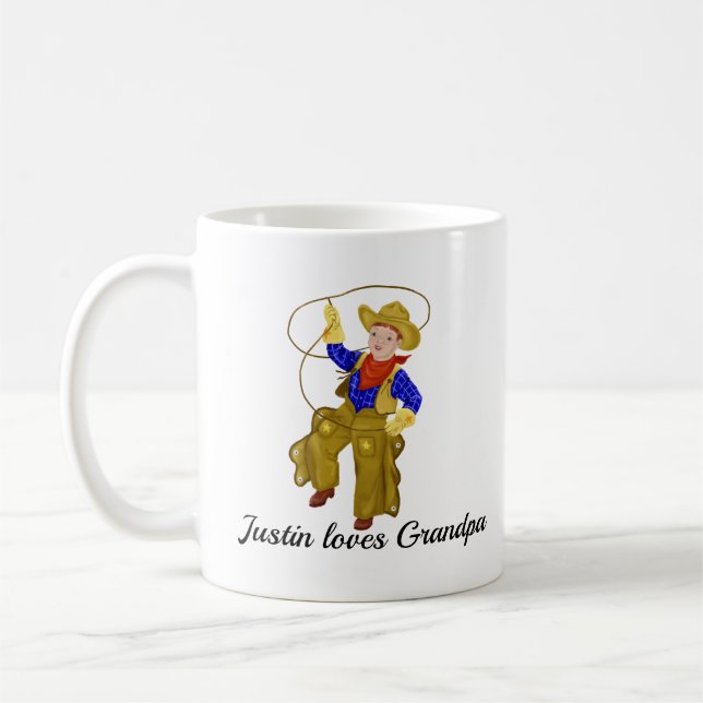 Kleiner Vintager Cowboy, Lieben Opa Kaffeetasse (Links)