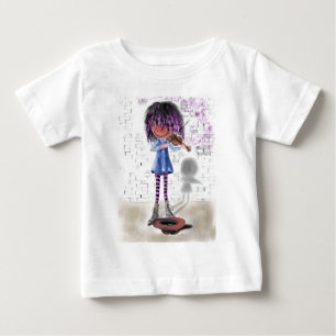 Kleiner Violinist Baby T - Shirt - Gemälde