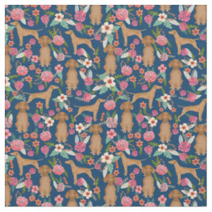 KLEINER VIZSla Hund Vintage Blumenblumen Stoff