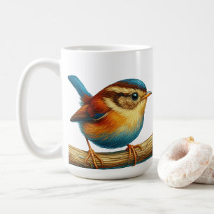 Kleiner Vogel auf dem Zweig Kunst Kaffeetasse
