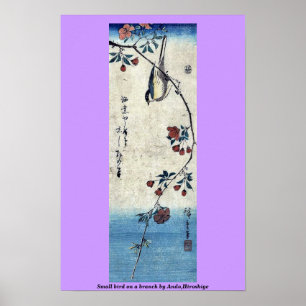 Kleiner Vogel auf dem Zweig von Ando, Hiroshige Poster