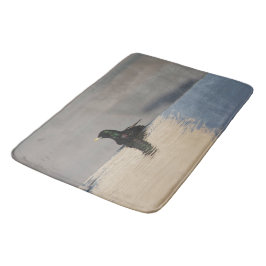 Kleiner Vogel im Wasser Badematte