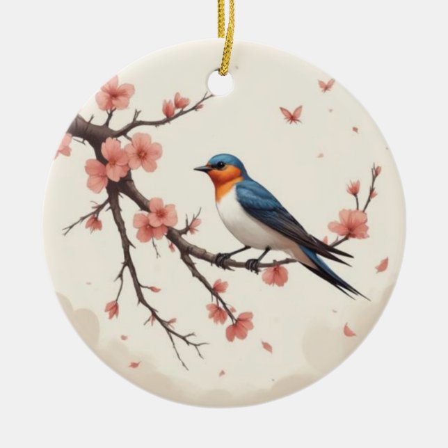 Kleiner Vogel Keramik Ornament (Vorne)