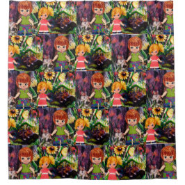 Kleiner Vorhang für rote Haarpapierpuppe