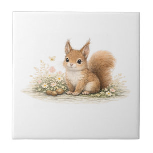 Kleiner Wald Freund Eichhörnchen  Fliese