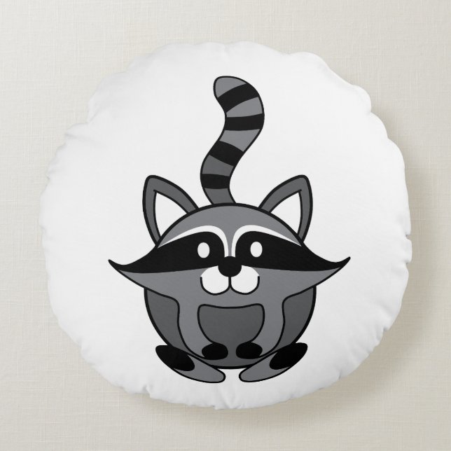 Kleiner Waschbär Rundes Kissen (Vorderseite)
