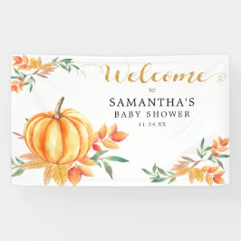 Kleiner Wasserfarbe Pumpkin Baby Dusche Willkommen Banner