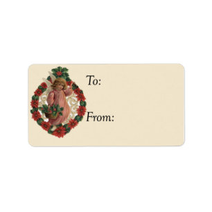 Kleiner Weihnachtsangel Vintager Geschenktag Adressaufkleber
