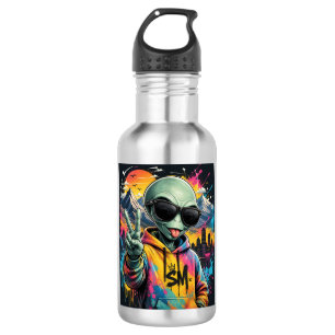 Kleiner Weltraum-Alien-Freund Edelstahlflasche