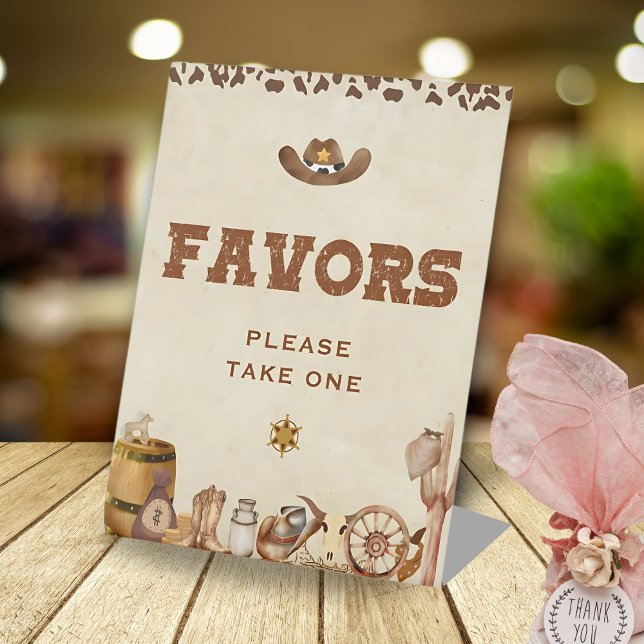 Kleiner Western Cowboy Baby Dusche Danke schön Sockelschild (Von Creator hochgeladen)