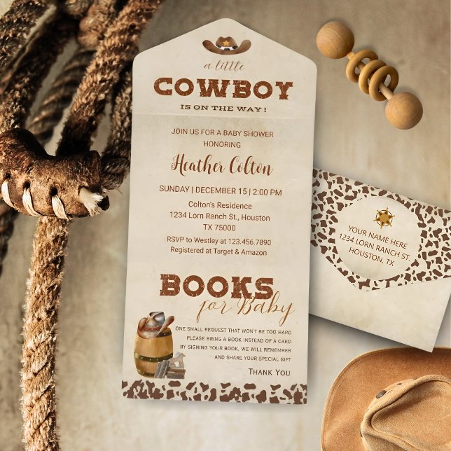 Kleiner Western Cowboy Babydusche All In One Einladung (Von Creator hochgeladen)