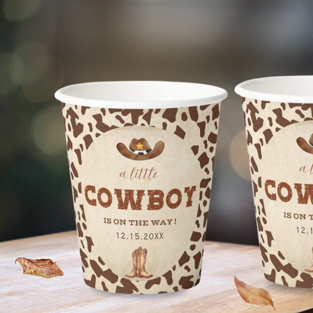 Kleiner Western Cowboy Babydusche Pappbecher (Von Creator hochgeladen)
