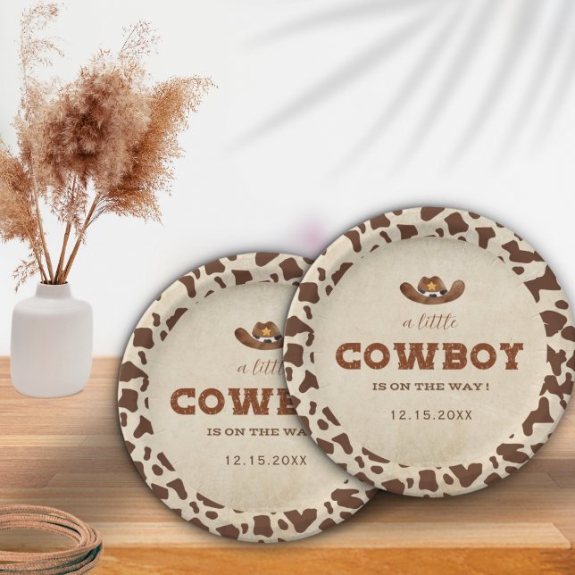 Kleiner Western Cowboy Babydusche Pappteller (Von Creator hochgeladen)