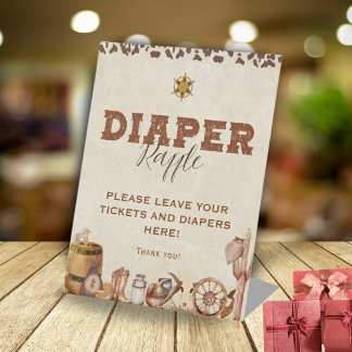 Kleiner Western Cowboy Babydusche Windelwindeln Sockelschild