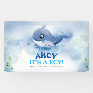 Kleiner Whale unter der Sea Baby Dusche Banner