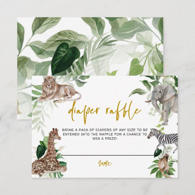 Kleiner wilder Safari Baby Duwer Windwaschwanne Ra Begleitkarte (Vorne/Hinten)