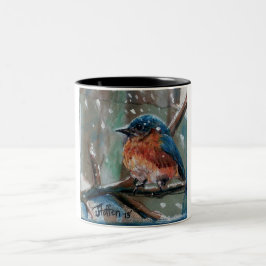 Kleiner Winterbluebird Zweifarbige Tasse