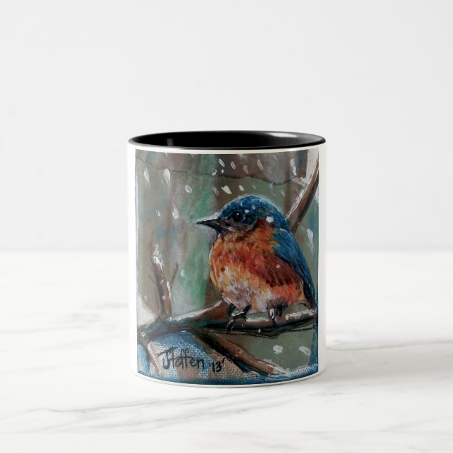 Kleiner Winterbluebird Zweifarbige Tasse (Mittel)