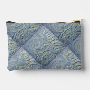 Kleiner Zipperblau-Brokade Zubehör Beutel