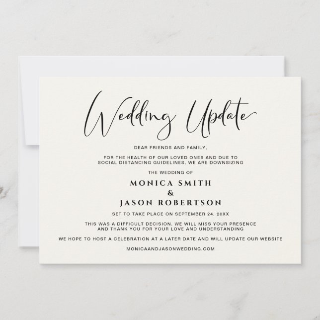 Kleinere Aktualisierung der Pläne Ankündigung (Vorderseite)